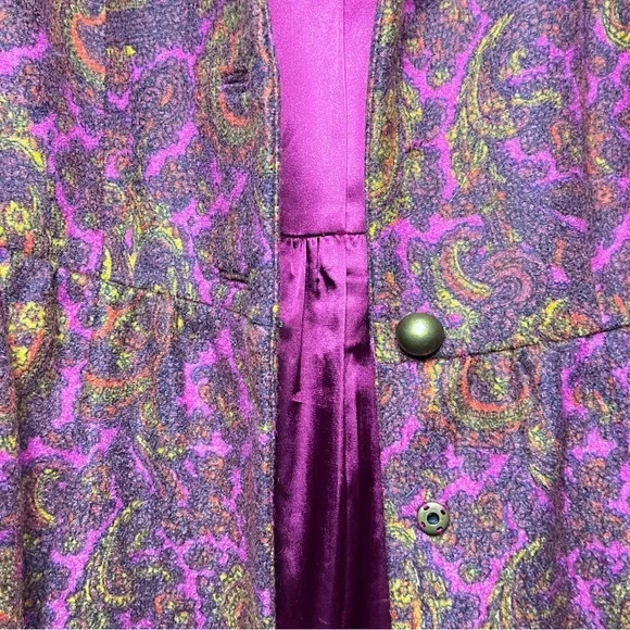 Plenty Paisley Print Wool Blend Princess Coat - Picture 5 of 13